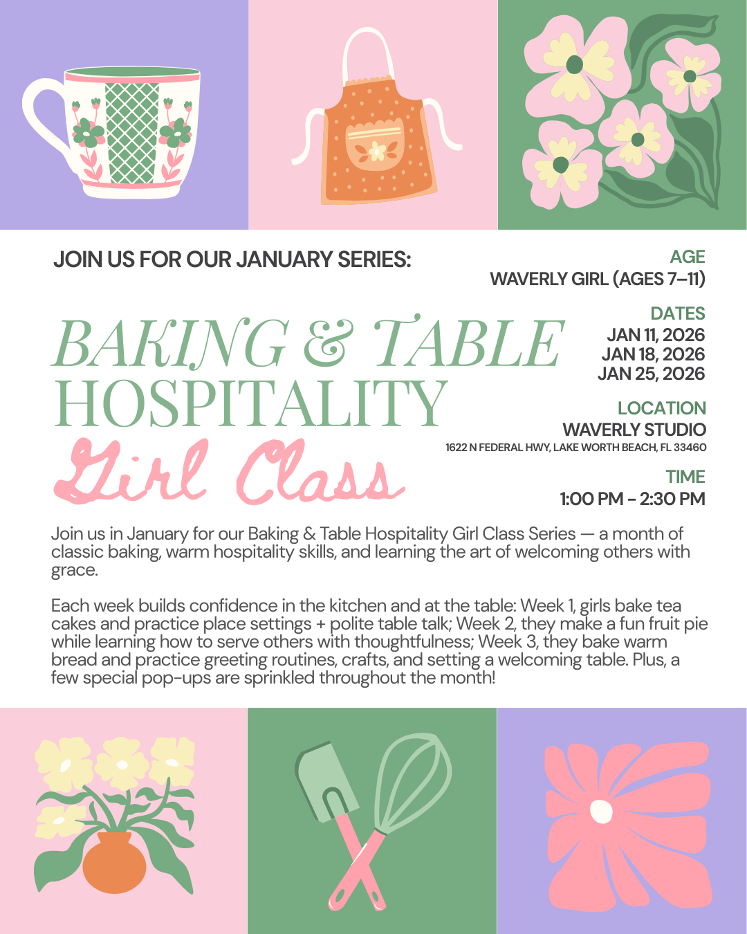 Waverly Girl: Baking & Table Hospitality (January Girl Class Series)